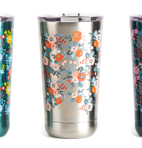 The Pioneer Woman 18oz Stainless Steel Floral Tumblers Set!