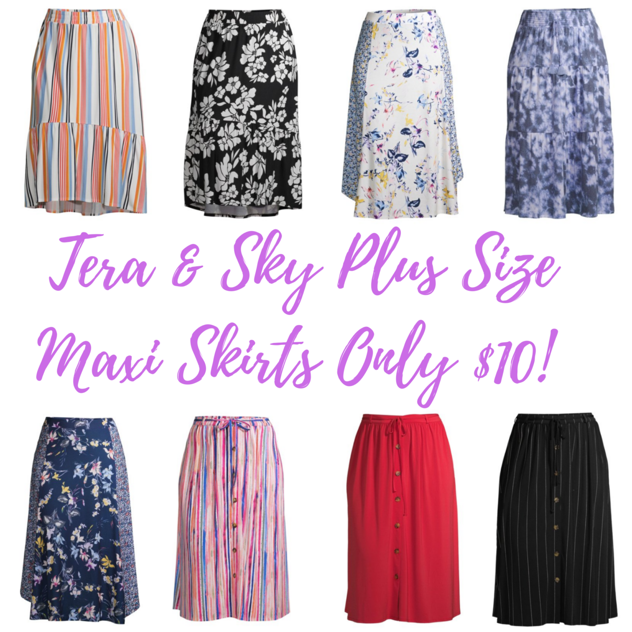 Terra & Sky Women’s Plus Size Maxi Skirts Only $10!