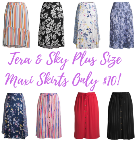 Terra & Sky Women’s Plus Size Maxi Skirts Only $10!