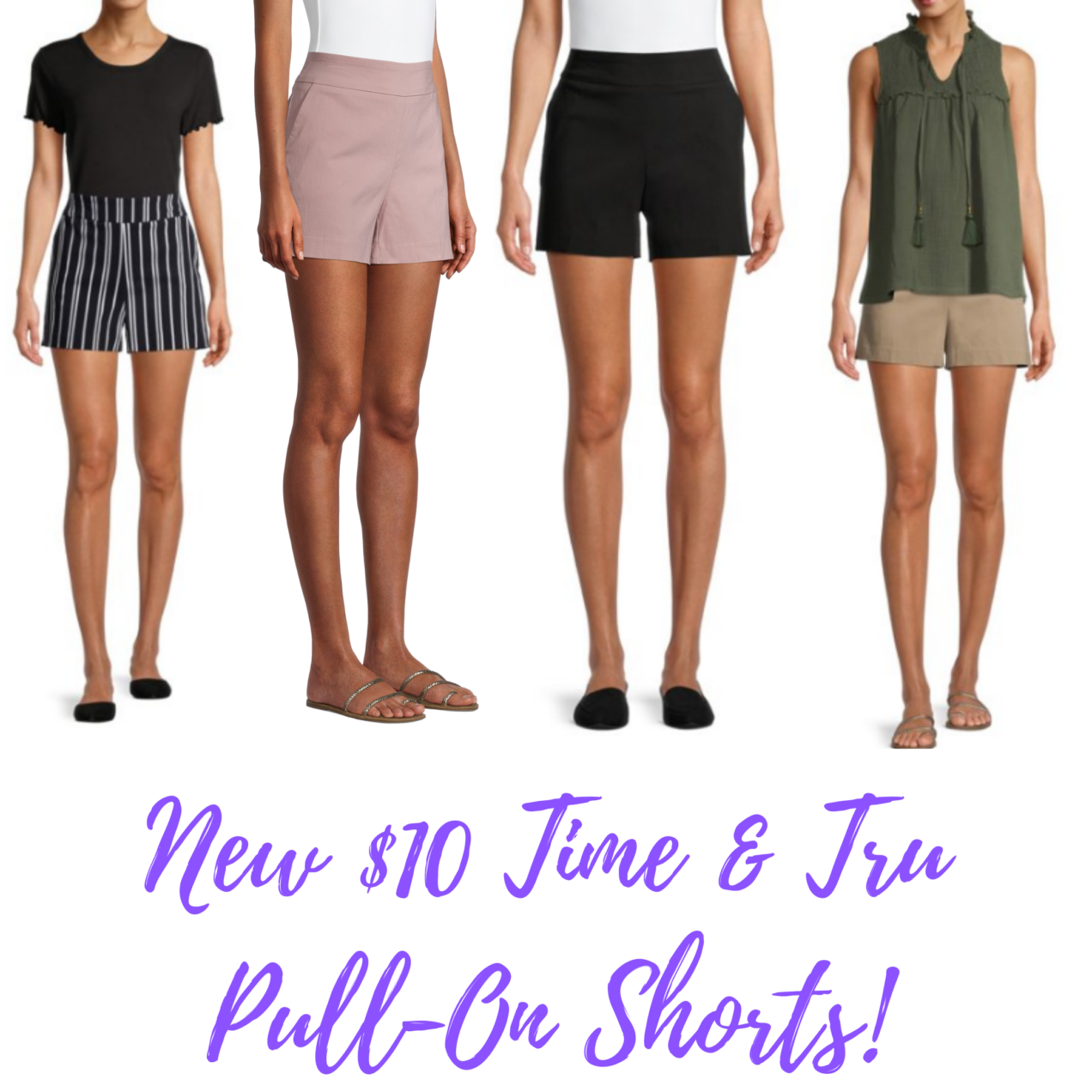 New! Time and Tru Women’s Pull-On Shorts Only $10.50!