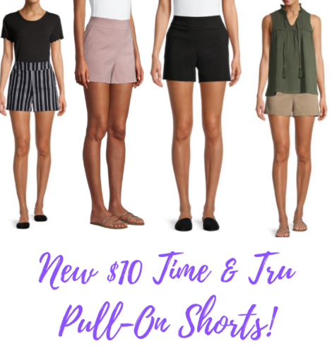 New! Time and Tru Women’s Pull-On Shorts Only $10.50!